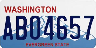 WA license plate ABO4657