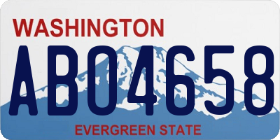 WA license plate ABO4658