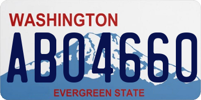 WA license plate ABO4660