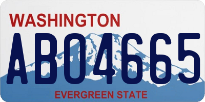 WA license plate ABO4665