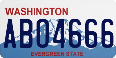 WA license plate ABO4666