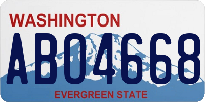 WA license plate ABO4668