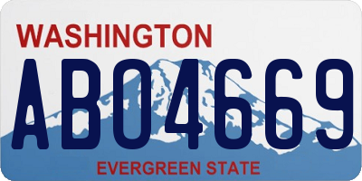 WA license plate ABO4669