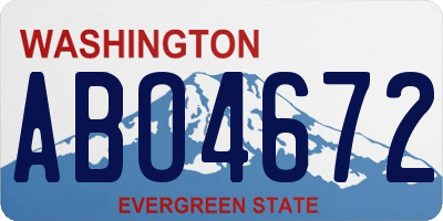 WA license plate ABO4672