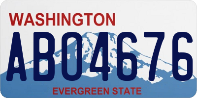 WA license plate ABO4676