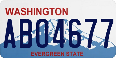 WA license plate ABO4677