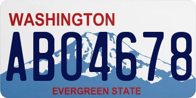 WA license plate ABO4678
