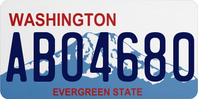 WA license plate ABO4680