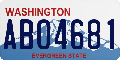WA license plate ABO4681