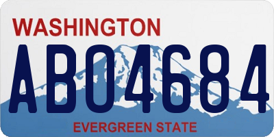 WA license plate ABO4684