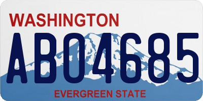 WA license plate ABO4685