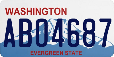WA license plate ABO4687