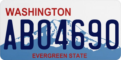 WA license plate ABO4690