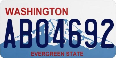WA license plate ABO4692