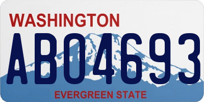 WA license plate ABO4693