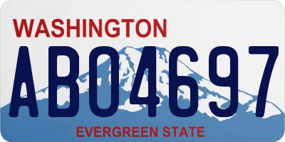 WA license plate ABO4697