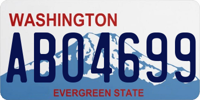 WA license plate ABO4699