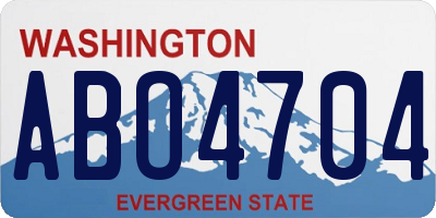 WA license plate ABO4704