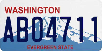 WA license plate ABO4711