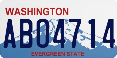 WA license plate ABO4714