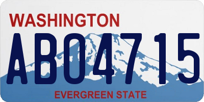 WA license plate ABO4715