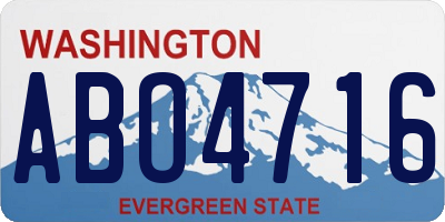 WA license plate ABO4716