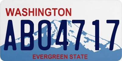 WA license plate ABO4717
