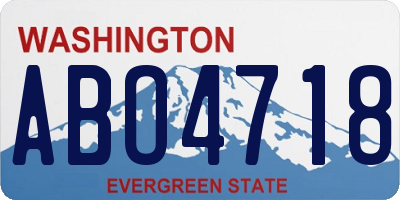 WA license plate ABO4718