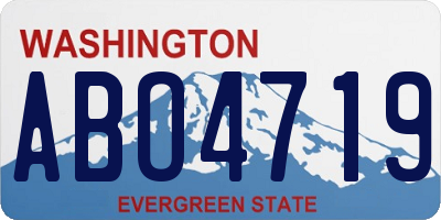 WA license plate ABO4719