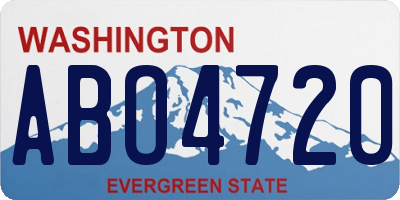 WA license plate ABO4720