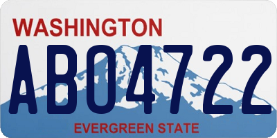 WA license plate ABO4722