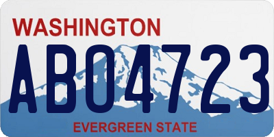 WA license plate ABO4723
