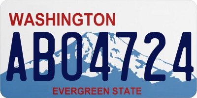 WA license plate ABO4724