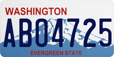 WA license plate ABO4725