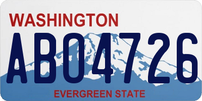 WA license plate ABO4726