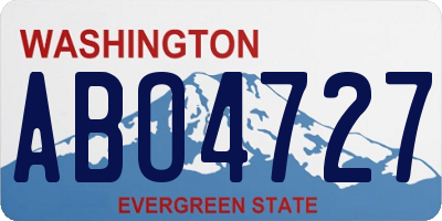 WA license plate ABO4727