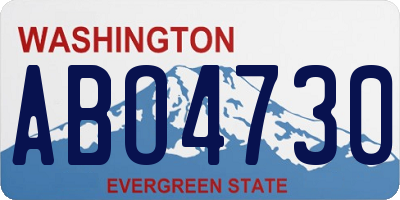 WA license plate ABO4730