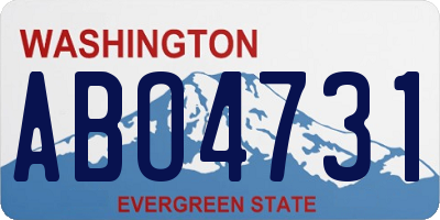 WA license plate ABO4731