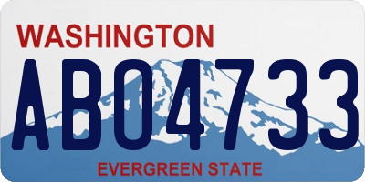 WA license plate ABO4733