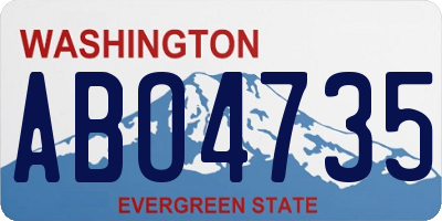 WA license plate ABO4735