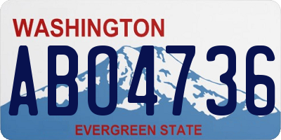 WA license plate ABO4736