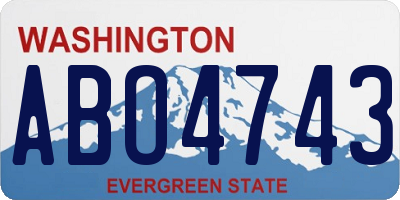 WA license plate ABO4743