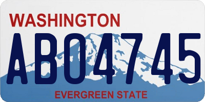 WA license plate ABO4745