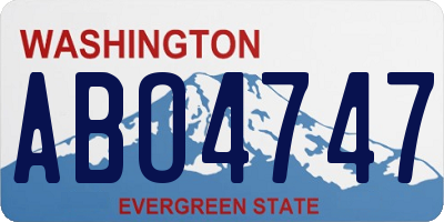 WA license plate ABO4747