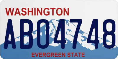 WA license plate ABO4748