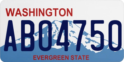 WA license plate ABO4750