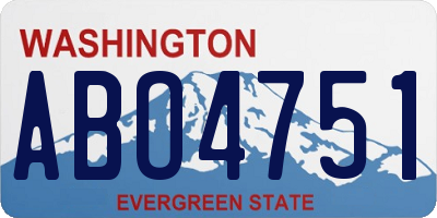 WA license plate ABO4751