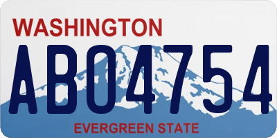 WA license plate ABO4754