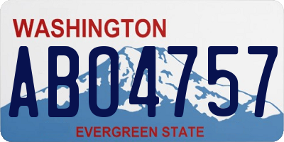 WA license plate ABO4757