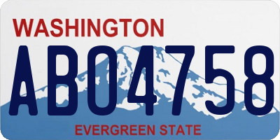 WA license plate ABO4758